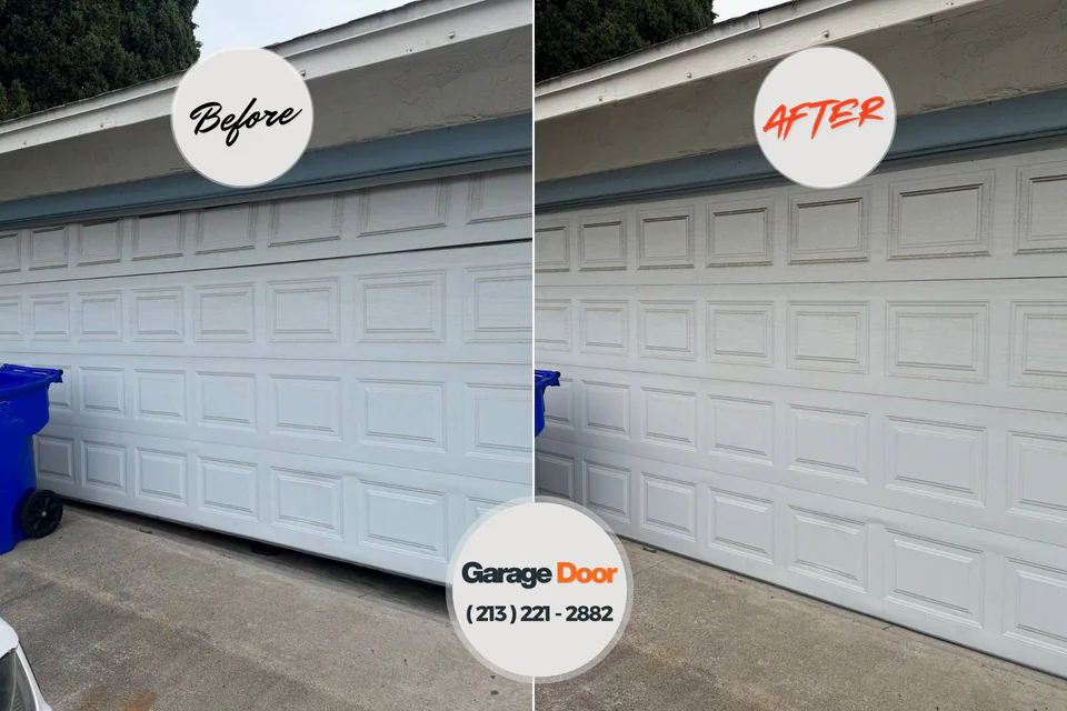 Before and after: garage door repair Frankton, IN